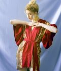 Silk Kimono anarela red front side