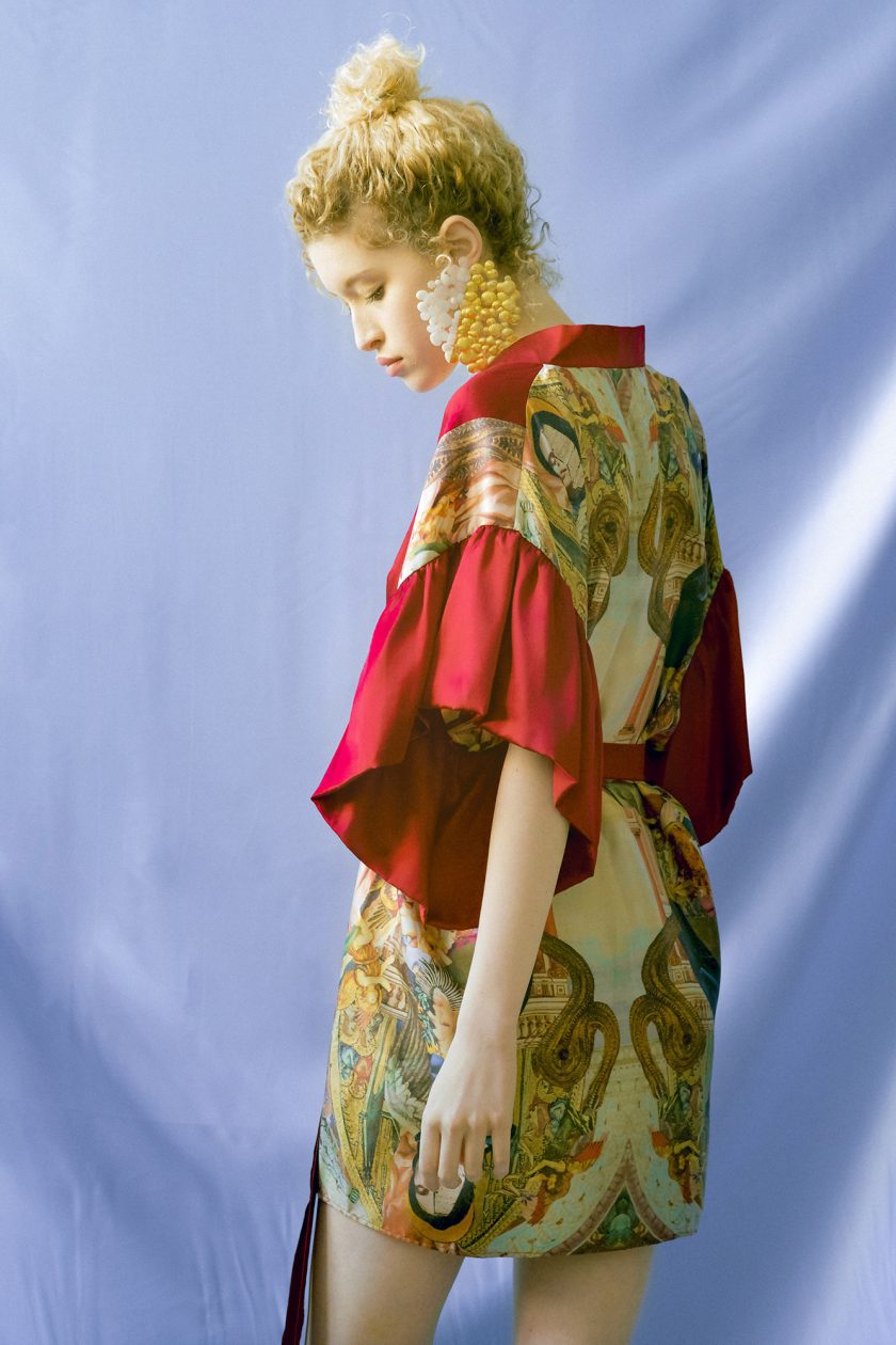 Silk Kimono anarela red
