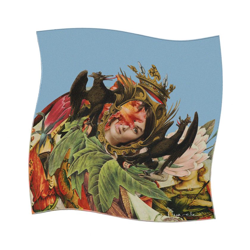 100% Silk scarf anarela primavera celestial