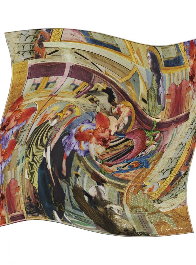 100% silk Scarf Anarela purgatorio