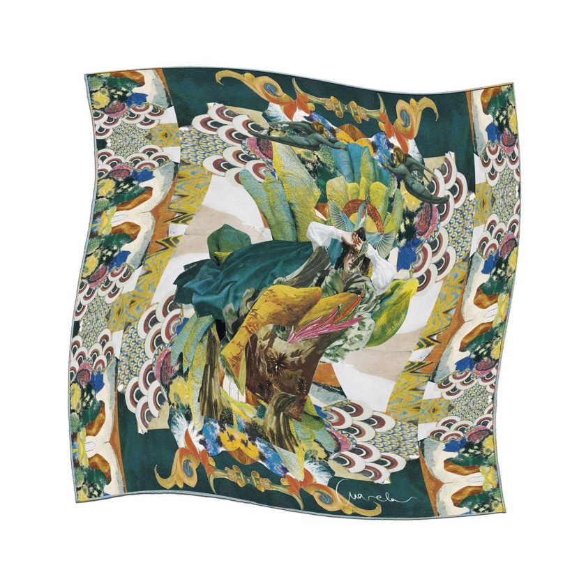 100% Luxury Silk Scarf Anarela Colibrí