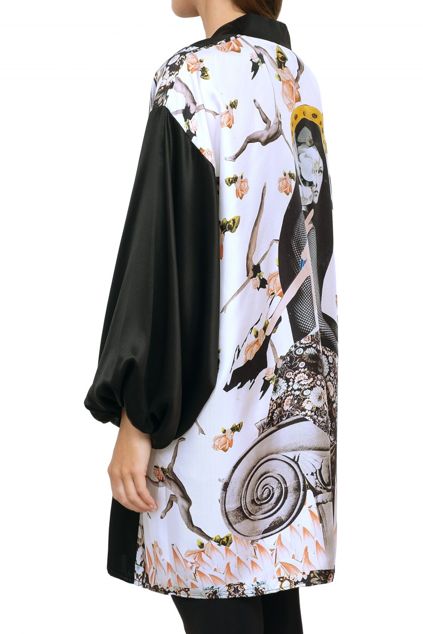 100% Silk Kimono Anarela gaia one side